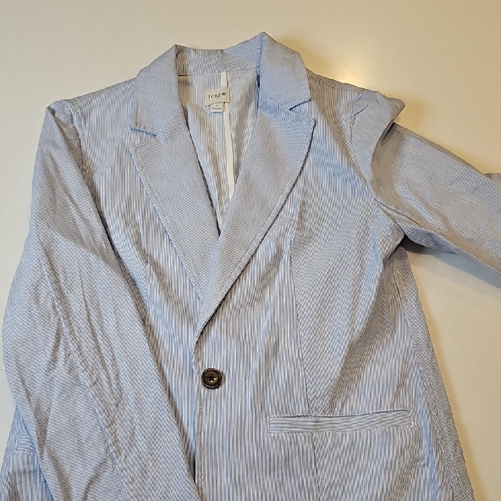 J. Crew Light Blue Pinstripe Blazer